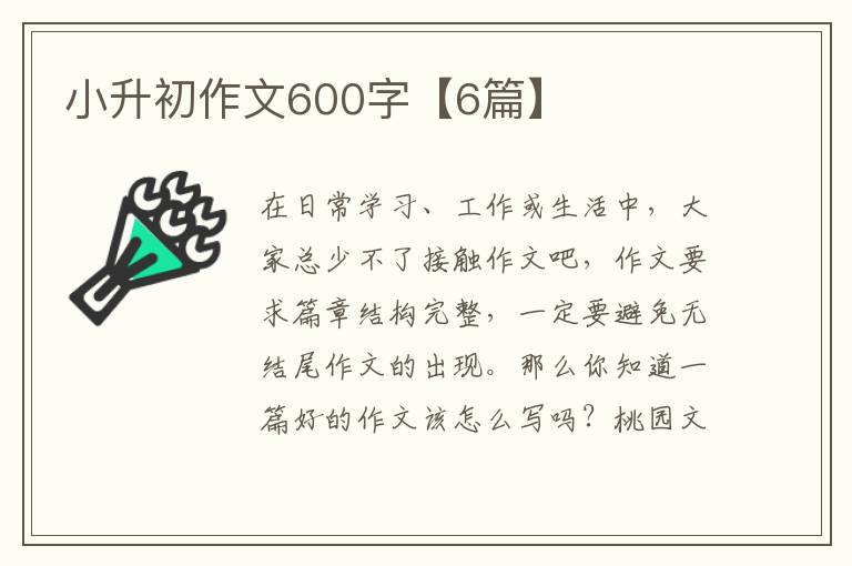 小升初作文600字【6篇】