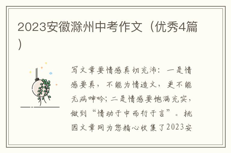 2023安徽滁州中考作文（优秀4篇）