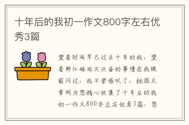 十年后的我初一作文800字左右优秀3