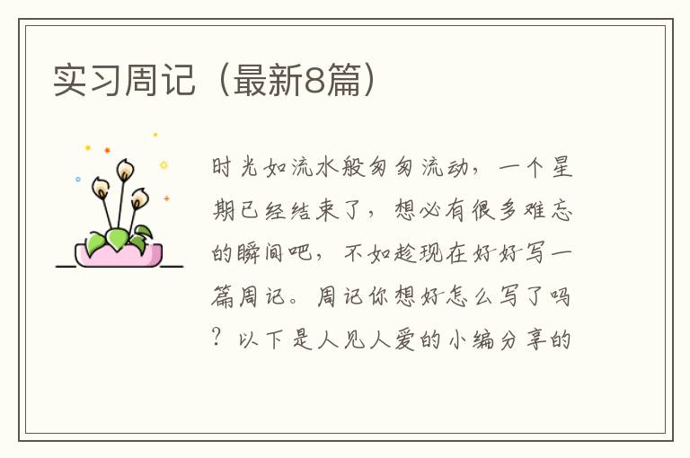 实习周记（最新8篇）