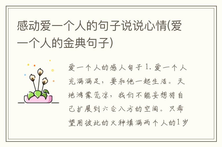 感动爱一个人的句子说说心情(爱一