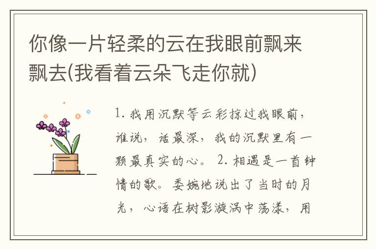 你像一片轻柔的云在我眼前飘来飘去(我看着云朵飞走你就)