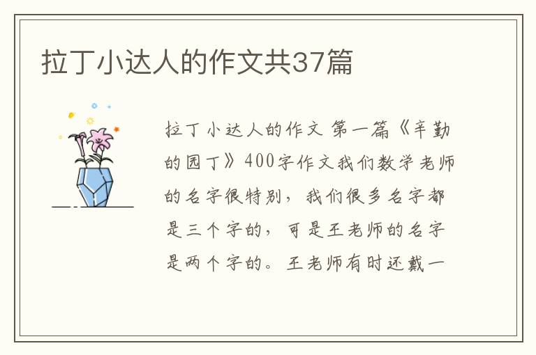 拉丁小达人的作文共37篇