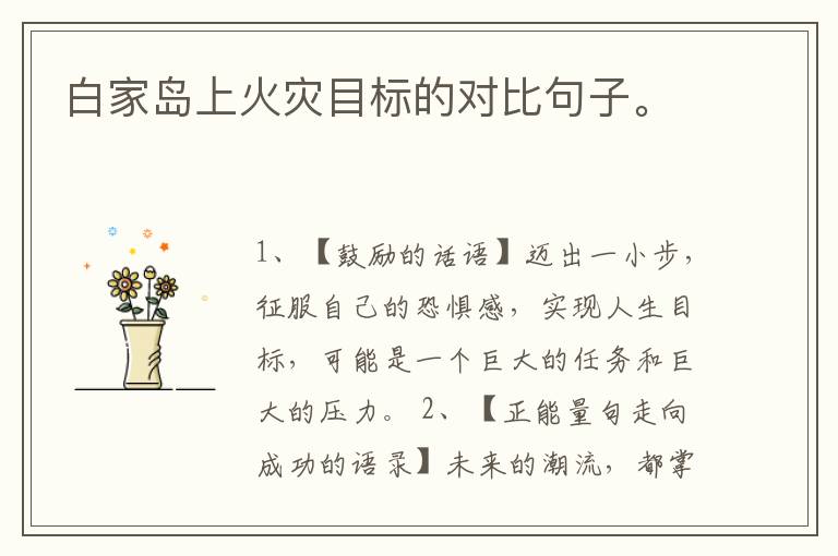 白家岛上火灾目标的对比句子。