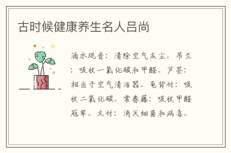 古时候健康养生名人吕尚