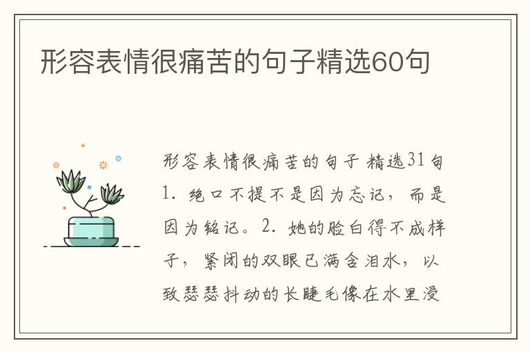 形容表情很痛苦的句子精选60句