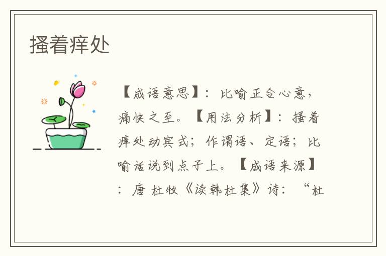 搔着痒处