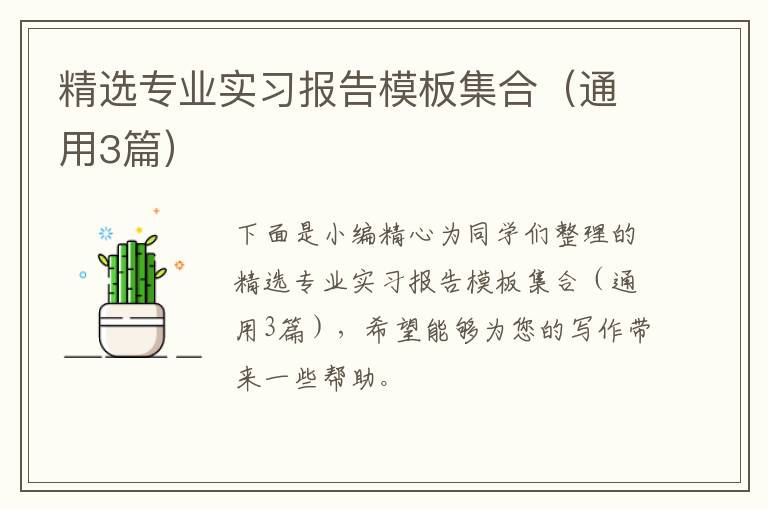 精选专业实习报告模板集合（通用3篇）