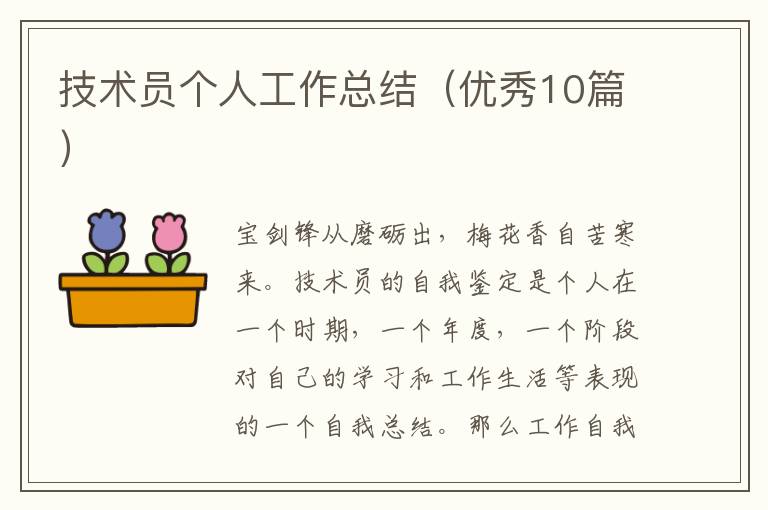 技术员个人工作总结（优秀10篇）