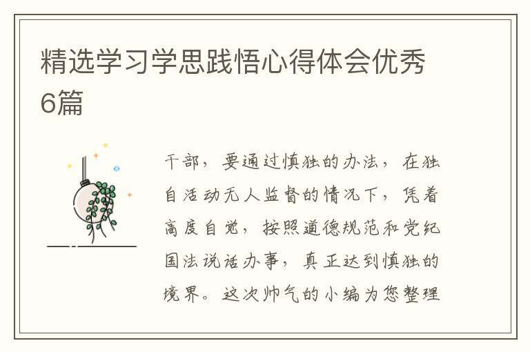 精选学习学思践悟心得体会优秀6篇
