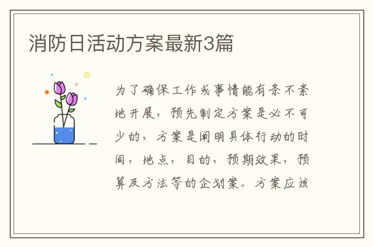 消防日活动方案最新3篇