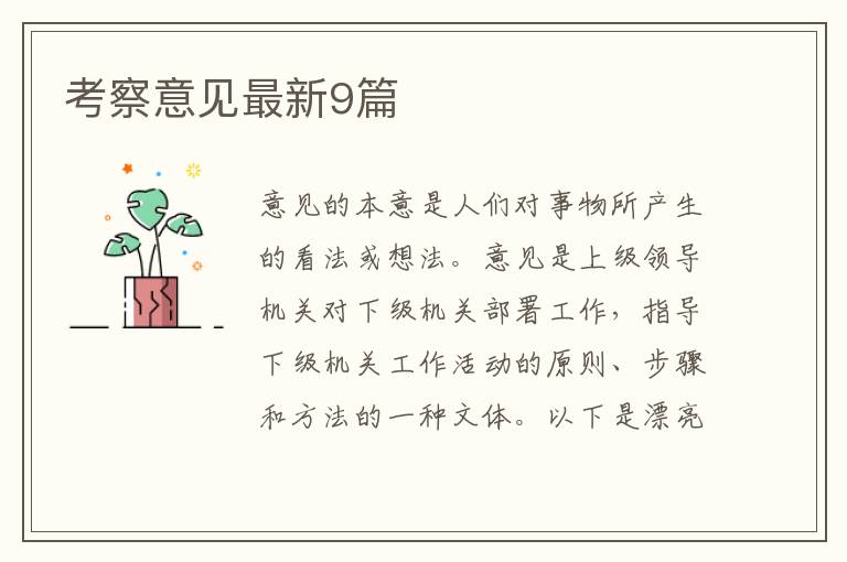 考察意见最新9篇